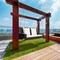 Costway 2-Person Patio Rattan Hanging Porch Swing Bench Chair Cushion Beige\Black\Red\Turquoise